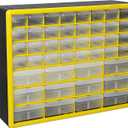 Akro-Mils 44-Drawer Plastic Drawer Storage Cabinet for Garage Organization, Bead Organizer, Building Bricks Storage, Teacher Toolbox, Makeup Organizer, 20-Inch W x 6-Inch D x 16-Inch H, 10144 Yellow