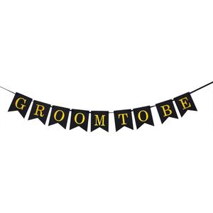 Groom to Be Swallowtail Banner Bachelor Party Decoration Marriage Engagement Hen Night Future Groom Bunting Wedding Party Supplies Black