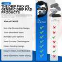 Refrigerator Drip Catcher for Water Tray, Protects Ice and Water Dispenser Pan From Spills, Mineral Build-Up and Water Splatter (2 pack, Black) (Rectangular)