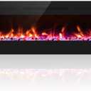 Cheerway 72 inch Ultra-Thin Electric Fireplace Heater, Wall Mounted & Recessed Electric Fireplace Insert, Linear Fireplace w/Thermostat, 1313 Flame Color, Remote & Touch Control w/Timer, 750W/1500W, 72Inch-Upgrade