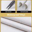 1.6mm Marine Vinyl Fabric 26" Wide Heavy Duty Waterproof Synthetic Leather Sheets Anti-UV,Non-Peeling for Boat Auto Home Upholstery Crafts DIY Sewings Sofa Handbag, White 26"×24"