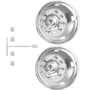 hightall 2Pcs Front Wheel 19.5 Wheel Simulators, 19.5" 10 Lug Stainless Steel Hubcaps,Polished Surface,Bolts On Wheel Cover Set Compatible with Ford 2005-2025 F450/F550