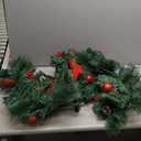 Christmas Garland with Lights, 9FT Lighted Christmas Garland with 30 LED, Prelit Garland Battery Operated Garland Christmas Decorations for Stairs Railing Fireplace Mantle Front Door Porch Home (6#)