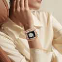 Boho Dressy Bracelet for Apple Watch Band 46mm 40mm 38mm 41mm 44mm 42mm 45mm 49mm Women, Elegant Handmade Beaded Leather Strap Accessories for iWatch Bands SE Series 11 10 9 8 7 6 5 4 3 2 1