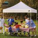 Eurmax USA 10x10 Pop Up Canopy Replacement Top, Universal Instant Canopy Cover ONLY, Heavy Duty UPF 50+ UV Protection, Water & Wind Resistant Tarp, Bonus 4 Sand Bags (Sky Blue)