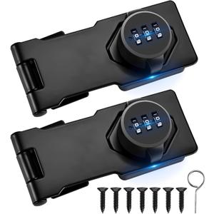 2Pcs Combination Cabinet Locks for Baby Proofing - Keyless Closet Door Lock with Screws, 3-Digit Password Code Latches Hardware, Bolt Latch for Barn Door, Bathroom