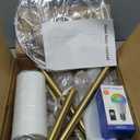 Floor Lamp for Living Room with Remote,Dimmable Tall Standing Lamps,Modern Floor Light with Smart RGB Bulb,App Control,3 Color Temperatures,Fabric Shades,Gold Floor Lamp for Bedroom Office Corner