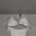 Eomenie Ribbed Bikini Sets for Women Sexy Halter Triangle Top Two Piece Bathing Suit Tie Side Swimsuit, XS
