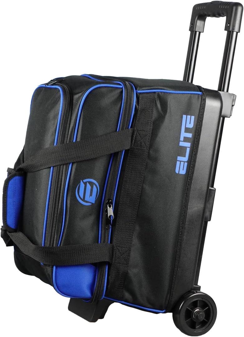 ELITE Basic Bowling Bag Double (2) Ball Roller with Rolling Wheels