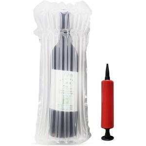 Blue Bottle Travel Protector Bags, Monkkino 16 Packs Inflatable Bubble Cushion Wrap, Safety Choice for Glass Bottles in Transport with Luggage, Air Filled Packaging Sleeves with Reusable Pump