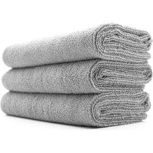 The Rag Company - Sport & Workout Towel - Gym, Exercise, Fitness, Spa, Ultra Soft, Super Absorbent, Fast Drying Premium Microfiber, 320gsm, 16in x 27in (3-Pack) (Ice Grey)