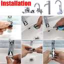 Brass Faucet Adapter Diverter Valve, Faucet Sink Aerator Adaptor to Garden Hose Connector for Kitchen Bathroom Washing (Black, F22-A)