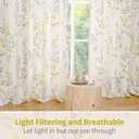 BGment Boho Linen Curtains for Bedroom 72 Inch Length 2 Panels Printed Leaf, Light Filtering Window Privacy Curtains for Living Room Farmhouse Rusitc Casual Patterns, Each 52 Inch Wide, Yellow