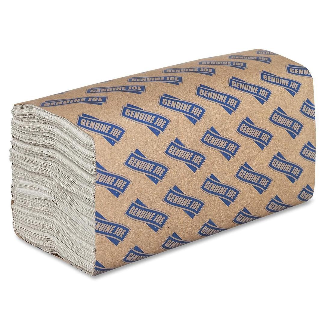 Genuine Joe C-Fold Hand Towels, 1-Ply, 10" x 13", 2400 Sheets/Pack, 12 Count