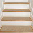 Stair Treads for Wooden Steps Indoor, 15 Pack 8" X 30" Non Slip Carpet Stair Treads with Reusable Adhesive for Kids Elders and Dogs, Surface Polyester TPR Backing Stair Rugs