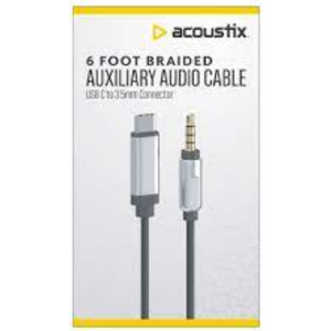 acoustix 6ft Braided Auxiliary Audio Cable