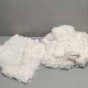 VitalCozy 6 Pcs Winter Faux Fur Throw Pillow Covers Fluffy Couch Cushion 18 x 18 in Square Pillow Luxury Decorative Soft Pillowcase Zipper Closure for Sofa Couch Sleepover Party(White)