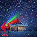 Treela Red Laser LED Light Projector Outdoor Star Projection LED Projector with Remote Waterproof Decorative Light for Garden Yard Party(Red Green Blue Color,Star)