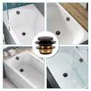 Bronze Bathtub Tub Drain Conversion Kit with Two-Hole Overflow Faceplate, Minupwell Tip-Toe Replacement Bath Tub Drain Trim Kit with Universal Fine/Coarse Thread Assembly，Oil Rubbed Bronze