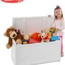 Melissa & Doug Toy Chest, Wooden Toy Storage Box with Safety-Hinged Lid, Kids Toys Storage Organizer for Playroom, Bedroom, & Montessori Classroom Furniture for Boys & Girls Ages 3+