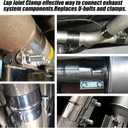 2.25 Inch Exhaust Clamp, 2 1/4 inch Lap Joint Exhaust Band Clamp Sleeve Coupler Stainless Steel (1Pc)