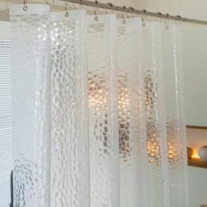 Clear Short Shower Curtain Liner 60 inch Length, EVA 7G Plastic Short Shower Curtain Liner 60 inches Long for Bathroom with 3 Weighted Magnets, Water Cube, 72x60Inches