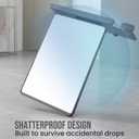 TAILI Shower Mirror Fogless for Shaving with Razor Holder, Anti-Fog with Powerful Suction Wall Mounted for Bathroom, Makeup Shave Mirror for Men & Women, Shatterproof & Removable, Grey
