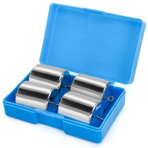 Bekith 4 Pcs 200g Double Hooked Weights, Hook Weight Set with Plastic Case for General Science, Physics Laboratory Work
