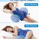 Fledano Lumbar Pillow for Sleeping, Lumbar Support Pillow for Bed for Back Pain Relief, Memory Foam Lower Back Pillow for Bed, Back Support Pillow for Side & Back Sleepers, Washable Cover