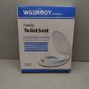 WSSROGY Round Toilet Seat with Slow Close Seat, Easy Clean, Plastic, White, Suitable Standard Round Toilet
