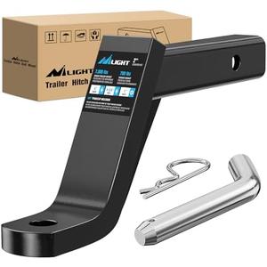 Nilight Trailer Hitch Ball Mount with 5/8" Hitch Pin Clip Fits 2 Inch Receiver Square 7500 lbs 6" Drop 4-3/4” Rise 1” Hole Gloss Black Powder Coast