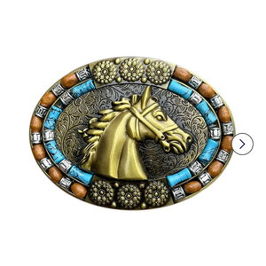ZIRURUTON Horse Belt Buckle for Men Women Western Cowboy Vintage Belt Buckle Birthday Fathers Day Party Christmas Gifts