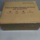 Outdoor Heated Cat House in Winter,Extremely Insulated & Weatherproof,Elevated Feral Cat Shelter with Waterproof Eaves & Escape Door for Outside Stray Barn Cat (Dark Camo,S) (16.5"L x 12.6"W x 17.7"H)