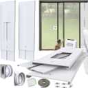 Gulrear 105" Sliding Door AC Vent Kit for Dual Hose Portable Air Conditioner with Security Lock & 2 weather strippings Energy Saving Airtight Universal 5.0/5.9" ac Hose Adapter Portable AC door Kit