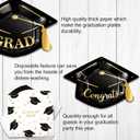 Graduation Plates and Napkins Set, 100Pcs Grad Cap-Shaped Paper Plates & Napkins for Graduation Party Supplies, Class of 2026 College High School Graduation Decorations Favors, Serves 25 People