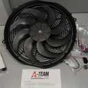 A-Team Performance Radiator Electric Cooling Fan - Electric Radiator Fan Kit for Cars - Reversible Push-Pull Assembly, 3000 CFM - Thermostat & Mounting Kit - 16 in, 12V, 8-Blade