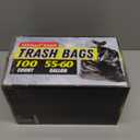 100 Count 55-60 Gallon Trash Bags, Sturdy & Tear-Resistant Commercial Can Liners 55 Gallon, Large Garbage Bags, Large Black Trash Bags for Commercial, Lawn and Leaf Bags