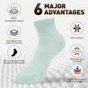 Women's Moisture Wicking Low-Top Ankle Socks, Shock Absorption, Air Bubble, 3 Pairs (6-9)