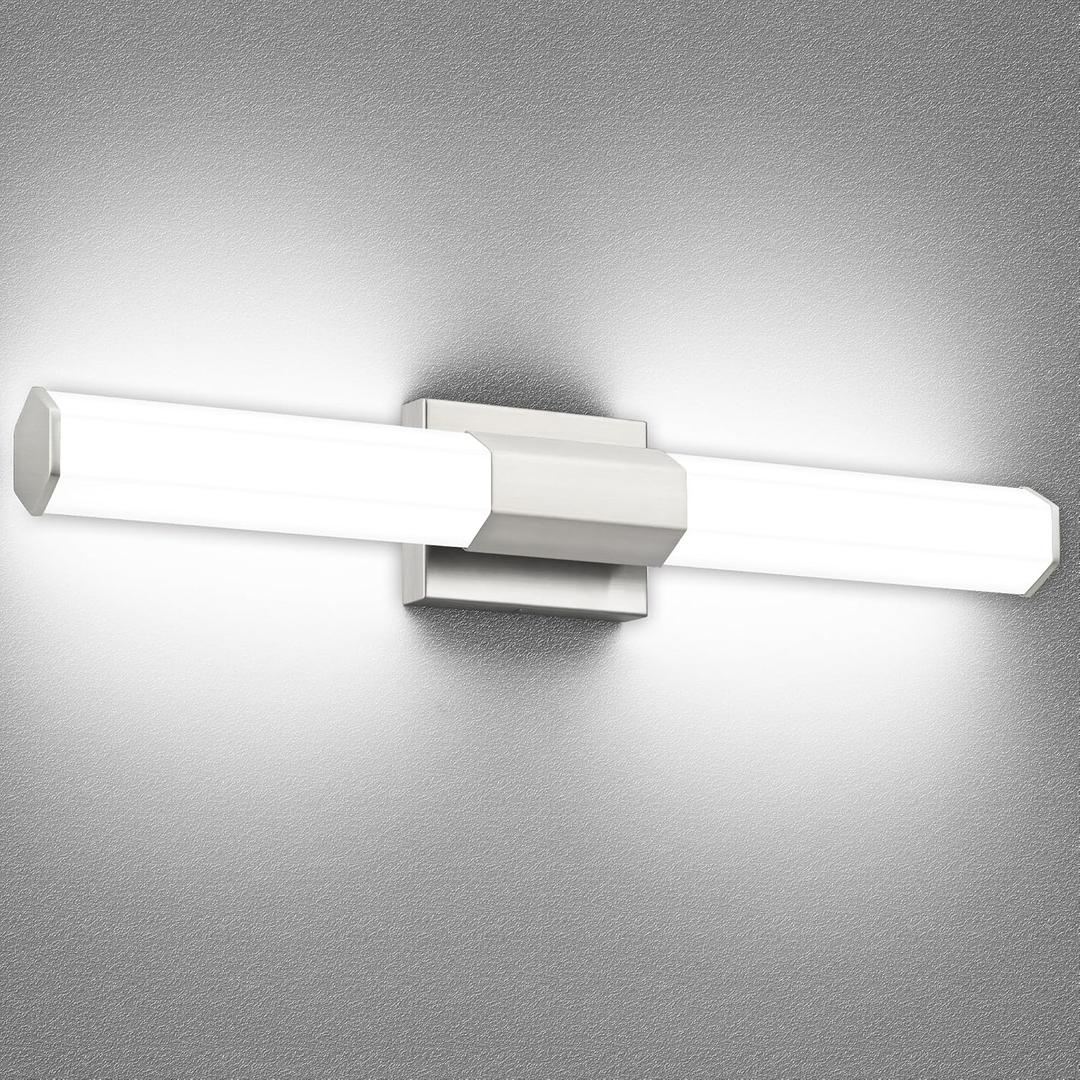 SOLFART LED Vanity Light Bathroom Vanity Lights Over Mirror Modern LED Bathroom Lights 24 Inch Bath Light|Cool White 6000K|Brushed Nickel|ETL Listed ND