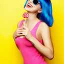 Blue Wig and Party Sunglasses, Color Bob Wig, Cosplay Wigs and Party Wigs, Rainbow Wig with Neon Glasses Blue Wig for Women - Bachelorette Party Wigs Decorations Favors (Blue)