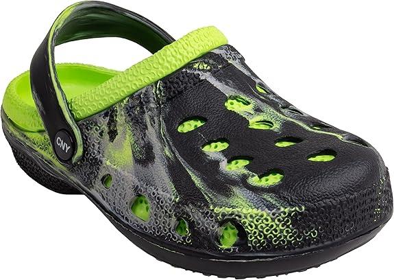 Capelli New York Boys Two Tone Injected EVA Clogs with Backstrap, Tie Dye Swirl Lime, Size 12