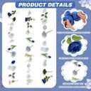 3 Pcs Artificial Flowers Hanging Decorations, 29.5ft Wildflower Daisy Garland Backdrop Ceiling Decoration for Wedding Spring Party Birthday Home Garden(Gradient Blue)