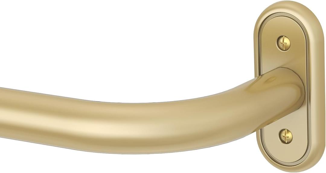 Gold Wrap Around Curtain Rod, Long Heavy Duty Blackout Curtain Rods for Windows 66 to 120 Inch, 1 Inch Adjustable Room Darkening Window Treatment Rods for Bedroom, Living Room, Sliding Door