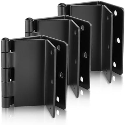 Haidms 3 Pack Offset Hinges Black Expandable Door Hinges 3.5 Inch Heavy Duty Full Mortise Door Hinges with 1/4'' Radius Corner, Matte Black