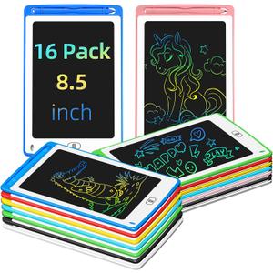 Party Favor LCD Writing Tablet for Kids, 8.5 Inch Colorful Doodle Board Drawing Tablet, Educational Learning Toys Birthday Gifts for Kids Age 3 4 5 6 7 8 (16 Pack)