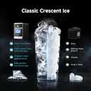 EUHOMY LunaArc Crescent Ice Maker Countertop, 16Pcs Ready in 12Mins, 1600Pcs/Day, Auto Deep Cleaning, Timer, Adjustable Ice Thickness, Portable Ice Cube Maker for Whiskey/Coffee/Soft Drinks