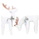 Alpine Corporation 36" H 3D Frosted Reindeer Christmas Decor with LED Lights, Set of 2