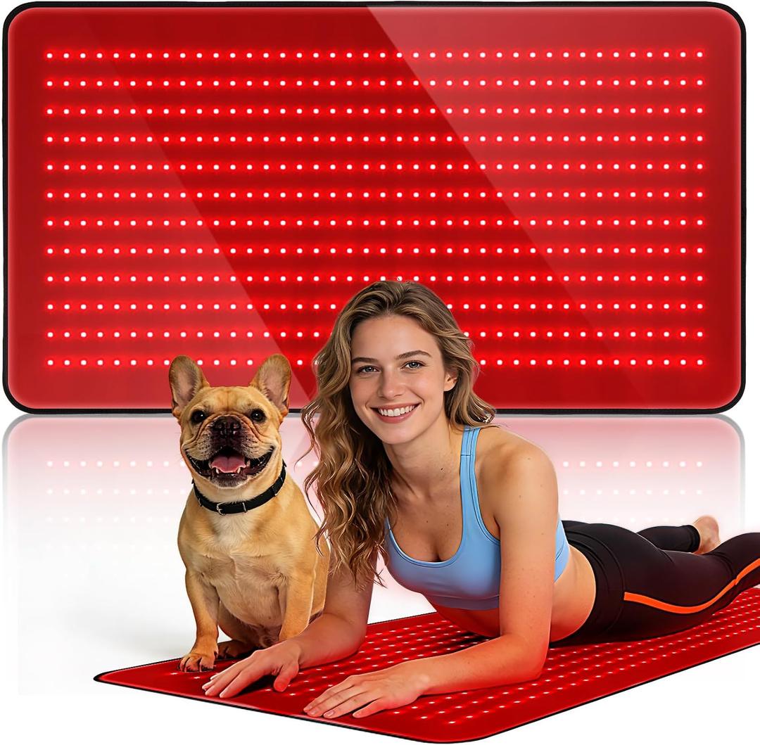 Full Body Red Light Therapy Mat with 640 LEDs, 3-in-1 660nm & 850nm TPU Infrared Light Blanket, 38" x 23.6" Foldable Therapy Pad with Timer Controller Pulse Modes for Home Use 48W