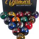 Premium Billiard Balls Pool Table Accessories 2-1/4" Regulation Size 16 Pool Balls Billiard Set (Marble Black)