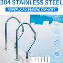 Stainless Steel Pool Handrail - 304 Stainless Steel Pool Rail | Expansion Screws Included | 330lbs Load Capacity | 31.5x18.5inch | 800x470MM | for In-ground Pools | No pre embedding Required